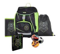 OXY BAG Schulranzen 5 Teilig Ergonomischer Schulrucksack Set Federmappe, Turnbeutel & Austauschbaren Patches Leicht Schulset Jungen Mädchen Schultasche Reflektierenden Elementent Back to School