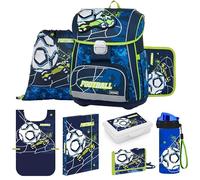 OXY BAG Schulranzen 8 Teilig Ergonomischer Schulrucksack Set Sportbeutel Federmappe Kunstponcho Trinkflasche Snackbox Leicht Schulset Jungen Mädchen Schultasche für 1. - 3. Klasse Back to School