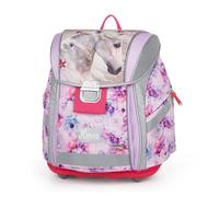 OXY BAG Schulranzen Premium Light Ergonomische Schulrucksack, 27L Reflektoren, Schule Tasche Mädchen Kinder für 1. - 3. Klasse Back to School (Horse romantic)
