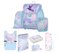 OXY BAG Schulranzen Set 8 TLG Dream Ergonomische Schule Set Sportbeutel Federmappe Kunstponcho Trinkflasche Snackbox Schulset mädchen für 1. - 3. Klasse Back to School
