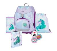 OXY BAG Sherpy Schulranzen set für Kinder 1.-3. Klasse | Anatomisch Geformter Rucksack mit Federmappe, Turnbeutel & Austauschbaren Patches | 5tlg, 26L, 950g, Polyester | Mit Reflektierenden Elementen
