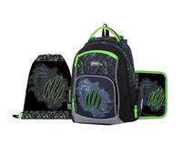 OXY GO Schulrucksack Set 3tlg für 1.-3. Klasse: Ergonomischer Rucksack, Federmappe & Turnbeutel | Mit Reflexelementen für Sicherheit | Ideal für Kinder ab 125 cm