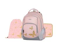 OXY GO Schulrucksack Set 3tlg für 1.-3. Klasse: Ergonomischer Rucksack, Federmappe & Turnbeutel | Mit Reflexelementen für Sicherheit | Ideal für Kinder ab 125 cm