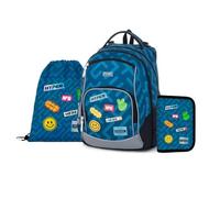 OXYBAG OXY GO Schulrucksack Set 3tlg für 1.-3. Klasse: Ergonomischer Rucksack, Federmappe & Turnbeutel | Mit Reflexelementen für Sicherheit | Ideal für Kinder ab 125 cm