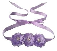 Oyabridal Blumenmädchen Schärpe Gürtel für Kleider Braut/Brautjungfer Schärpe Gürtel Blume Perlen Schärpen für Hochzeitskleid, Lavendel, 92''x1''