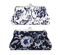 Oyachic 2 Stück Damen Münzbörse Coin Purses Brieftasche mit Schließe Geldbeutel Klipp Tasche Portemonnaie Geldbörse Hasp Handtasche Clutch Bag