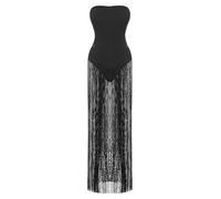 Oyolan Damen Body Hippie Bandeau Partykleid Romper Damenbody Freizeitkleid Tanzbody Einteiler Trikot Abendkleid Trägerkleid Abiball Schwarz M