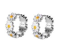 Oyrcvweuy Huggie Ohrringe Daisy Creolen Ohrring für empfindliche Ohren Gänseblümchen Sonnenblume Schmuck Muttertag Geburtstagsgeschenk Für Frauen Mädchen Gänseblümchen Ohrringe