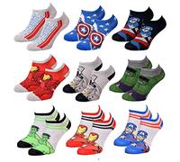 OZABI Jungen Socken Marvel Avengers, 9 Paar Sneaker Surprise, 35-38