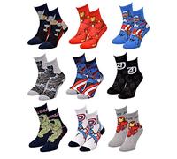 OZABI Jungen Socken Marvel Avengers, 9 Paar Surprise Socken, 31-34 cm
