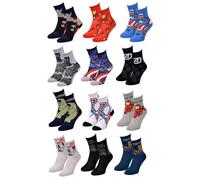 Ozabi Socken Jungen Lizenz PACK VON 12 PAAREN SURPRISE (as3, numeric, numeric_35, numeric_38, regular, 12er-Pack AVENGERS)