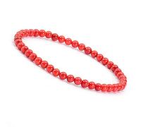 OZEO Chakra Armband Echte Steine, Natürliche Rote Jade Stein Armbänder Einfache Mini 4Mm Perlen Chakra Armbänder Elastische Energie Edelstein Armreifen Balance Yoga Schmuck Für Frauen Männer