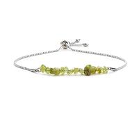 OZEO Edelstein Armband, Natürlicher Grüner Peridot Stein Armbänder Boho Unregelmäßige Kiesperle Chakra Armband Energie Edelstein Bolo Armreifen Freundschaftsarmband Yoga Schmuck Für Frauen Männer