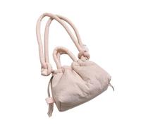 OZLCUA Kleiner Rucksack Weiche Dacron Umhängetasche Mode Stoff Schulter Mini Tote Geldbörsen for Frauen Unterarm Taschen Handtaschen Und(Pink)