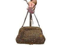 OZLCUA Strass-Taschen Glitzernde Wolkentasche, Damenhandtasche, Kristall, glänzende Strasssteine, Diamanten, Abendtasche, Hochzeitsfeier, Clutch, Geldbörse, Schultertasche(Gold)