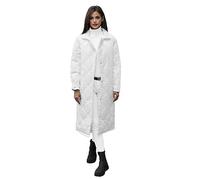 OZONEE Damen Mantel Wintermantel Winterjacke Jacke Parka Übergangsjacke Coat Wärmemantel Wärmejacke Winter Herbst Lang Warm Stehkragen Outdoor Gepolstert 777/7713K/281 WEIß S