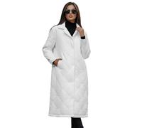 OZONEE Damen Mantel Wintermantel Winterjacke Jacke Parka Übergangsjacke Coat Wärmemantel Wärmejacke Winter Herbst Lang Warm Stehkragen Outdoor Gepolstert 777/9924KZ/281 WEIß S