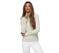 OZONEE Damen Rollkragenpullover Pullover Strickpullover Sweater Rollkragen Strickjacke Turtleneck Feinstrick Winter Vintage Casual JS/8002Z/4 Hellbeige M/L