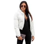 OZONEE Damen Winterjacke Jacke Winter Farbvarianten Übergangsjacke Warm Bomberjacke Steppjacke Wintermantel Daunenjacke Leichte Outdoor Puffer Jacket Übergangs JS/5M3260Z/281 WEIß XL