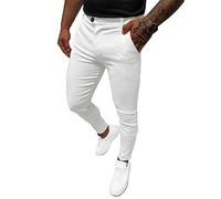 OZONEE Herren Chino Hose Chinos Stoffhose Chinohose Anzughose Anzug Herrenhose Röhrenhose Pants Elegant Business Slim Fit Regular Klassisch Classic Basic O/P4049Z Ecru XL