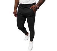 OZONEE Herren Chino Hose Chinos Stoffhose Chinohose Anzughose Anzug Herrenhose Röhrenhose Pants Elegant Business Slim Fit Regular Klassisch Classic Basic O/P4049Z SCHWARZ M
