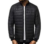 OZONEE Herren Übergangsjacke Jacke Übergang Jacken Herbst Bomberjacke Stehkragen Kapuze Steppjacke Kapuzenjacke Leichte Outdoor Puffer Jacket Gepolstert JS/MY02 SCHWARZ XL