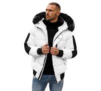 OZONEE Herren Winterjacke Jacke Winter Farbvarianten Warm Bomberjacke Steppjacke Wintermantel Kunstfell Leichte Outdoor Puffer Jacket Gepolstert 777/2619K WEIß S