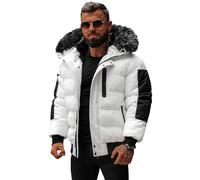 OZONEE Herren Winterjacke Jacke Winter Farbvarianten Warm Bomberjacke Steppjacke Wintermantel Kunstfell Leichte Outdoor Puffer Jacket Gepolstert 777/2673K WEIß M