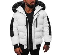OZONEE Herren Winterjacke Jacke Winter Farbvarianten Warm Bomberjacke Steppjacke Wintermantel Kunstfell Leichte Outdoor Puffer Jacket Gepolstert 777/6893K WEIß M