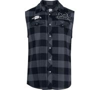 Ozzy Osbourne Ozzy Sleeveless Checkshirt Kurzarmhemd schwarz grau in M