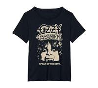 Ozzy Osbourne Speak of The Devil Face T-Shirt, Damen Große Größen, Schwarz, 5X