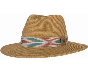 P.A.C. Ecuador Panama Straw Hat dark beige solara red - Größe L/XL