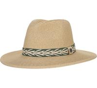 P.A.C. Ecuador Panama Straw Hat light beige twig green - Größe L/XL