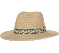 P.A.C. Ecuador Panama Straw Hat light beige twig green - Größe S/M