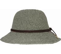 P.A.C. Lilen Bucket Straw Hat grey leather cord brown - Größe S/M