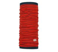 P.A.C. Merino Cell-Wool Pro Stripes Red Multifunktionstuch - Merinowoll Schlauchtuch, Halstuch, Schal, Kopftuch, Damen, 10 Anwendungsmöglichkeiten