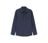 BOSS Relaxed-Fit Overshirt aus waschbarer Air-Wolle - Style P-Carper-OS-WG-262, 50561628 Dunkelblau 48