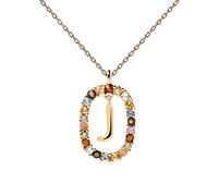 P D PAOLA - Halskette Buchstabe J- 925er Sterlingsilber 18k Vergoldung - Damenschmuck