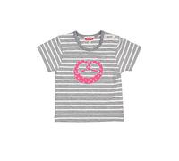 P.Eisenherz Baby - Mädchen Trachten Mädchen T-Shirt mit Brezel gestreift grau Weiss, GRAU (grau), 68