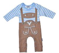 P.Eisenherz Baby Strampler Langarm Lederhose mit Hosenträgerapplikation in verschiedenen Größen - fescher Trachtenlook