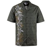 P.L.A. Pacific Legend Original Hawaiihemd, Kurzarm, Seaworld Vertikal, Khaki, XL
