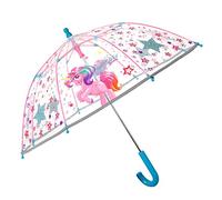 p:os 76988088 - Cool Kids Unicorn- Regenschirm für Kinder mit Einhorn-Motiv, transparent, windfest, Stockschirm mit Automatik-Öffnung und stabilem Fiberglasgestell, Durchmesser ca. 64 cm