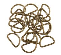 P Prettyia 100 Stück Packung D Ringe Edelstahl Halbringe Gürtelschnalle Rucksack D Ring - Bronze, 25x14x2.8mm