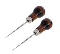 P Prettyia 2 Stück Lederahle Ledernadel Sattlerahle Nähahle Ahle Nähwerkzeug, Holzgriff für Lederwaren, 11,5cm