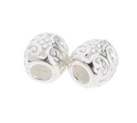 P Prettyia 2Pcs 925 Sterling Silber Anhänger Perle Abstandhalter Dekoperlen Für Schmuck Machen - 4.5x5.5mm