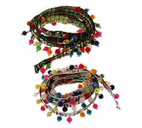 P Prettyia 2pcs Bommel Fransen Band Bordüre Zierband Quastenband Nähen Verzierung Pomponsborte Applikation