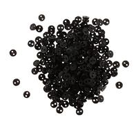 P Prettyia 300-tlg 4mm Mini Nylon runde Nähen Knöpfe Nähknopf Buttons mit 2 Löcher für DIY Puppen Keidung Nähzubehör - Schwarz