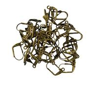 P Prettyia 50 pcs Ohrhaken Verschlüsse Klappbrisuren Ohrbrisuren Ohrringhaken Hebel zurück Ohrhaken Schmuckherstellung - Bronze