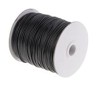 P Prettyia 80m 2mm Leder gewachst Wachs Baumwolle Thread Cord Ledergarn Nähen Handwerk - Schwarz