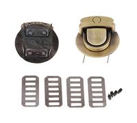 P Prettyia Steckschloss Catch Tuck Lock für Leder Tasche Verschluss Handtasche - Bronze Runde